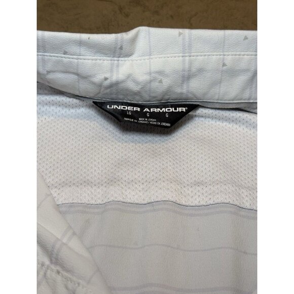 Men's Under Armour Loose Fit Logo Shirt Light Gray White Sz L - Picture 4 of 8